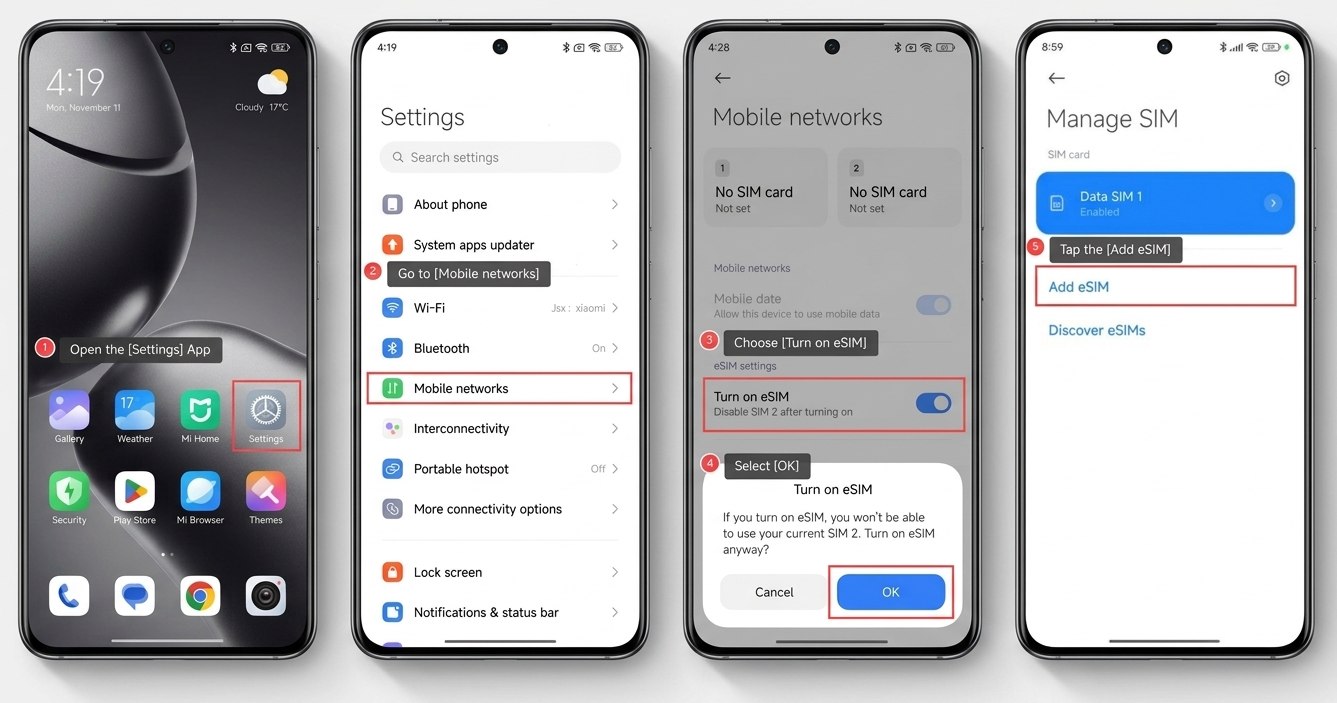 Xiaomi eSIM aktivieren
